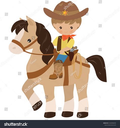 Cute Cowboy Vector Cartoon Illustration Stock Vector (Royalty Free) 1626998335 | Shutterstock