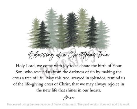 Christmas Tree Blessing Catholic Christian Art Print - Etsy