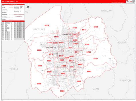 Wall Maps of Salt Lake County Utah - marketmaps.com