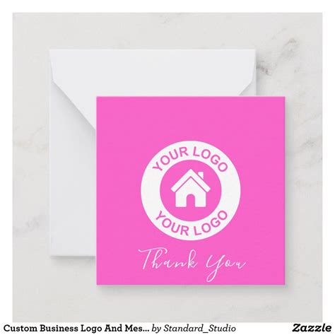 Custom Business Logo And Message Thank You Card | Zazzle.com | Thank you cards, Business logo ...