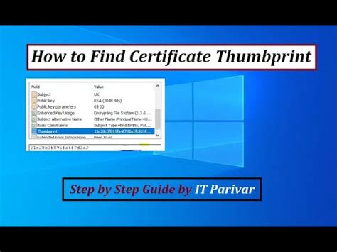 How to find certificate thumbprint || Certificate thumbprint - YouTube