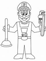 Plumber Coloring Page sketch template