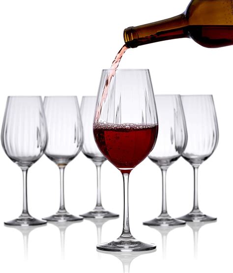 Amazon.com | Wine Glasses Set of 6 - Pure Crystal Stemware Big Wine ...