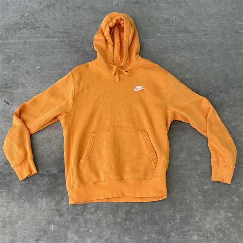 Nike Men's Orange and White Hoodie | Depop