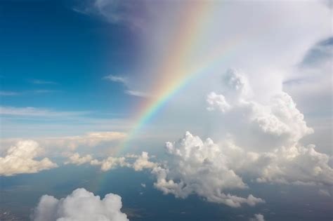 Premium AI Image | A rainbow in the sky above clouds