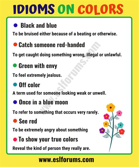 Interesting Color Idioms in English - ESL Forums