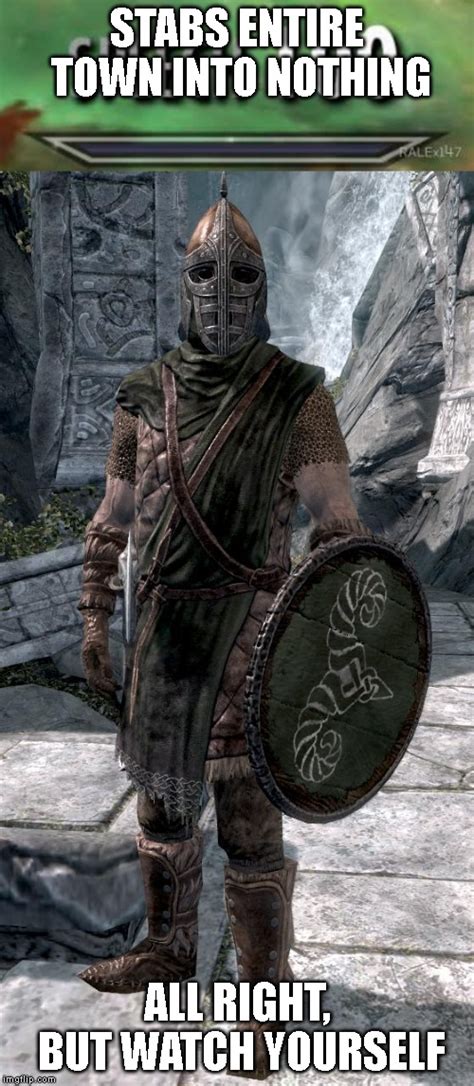 Image tagged in skyrim guard,skyrim speech 100 - Imgflip