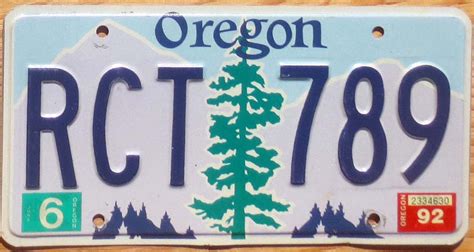 1992 Oregon vg | Automobile License Plate Store: Collectible License Plates for Less