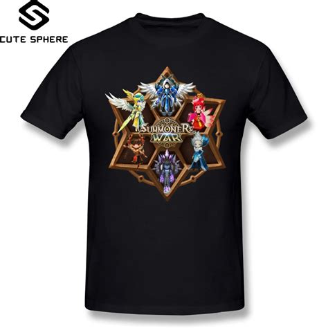 Summoners War T Shirt Monster Runes T Shirt 4xl Short Sleeves Tee Shirt Cotton Graphic Mens ...