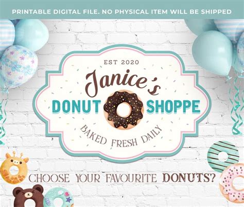 Printable Donut Shop Sign Perfect for Any Donut Theme | Etsy