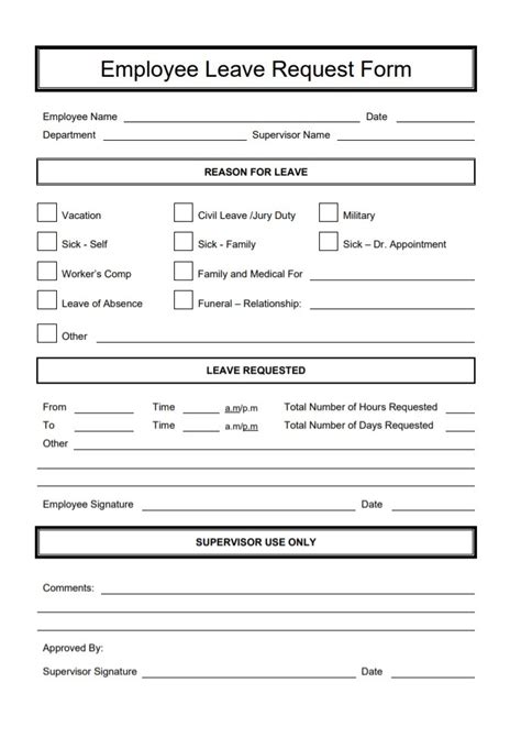 Leave Application Form | Free Word Templates