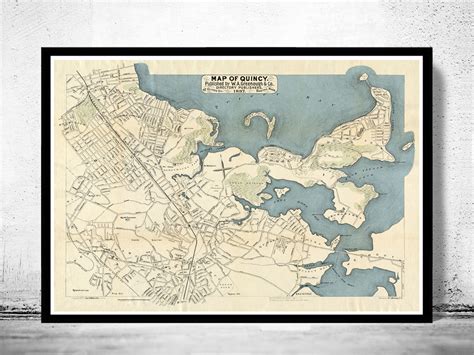 Old Map of Quincy 1897 Massachusetts Vintage Map of Quincy - VINTAGE MAPS AND PRINTS