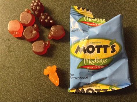 My Mott's assorted "fruit" had a carrot fruit snack on the bottom ...