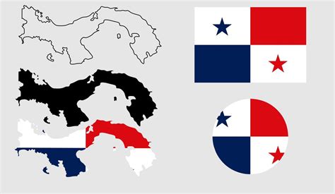 panama map flag icon set 7886120 Vector Art at Vecteezy