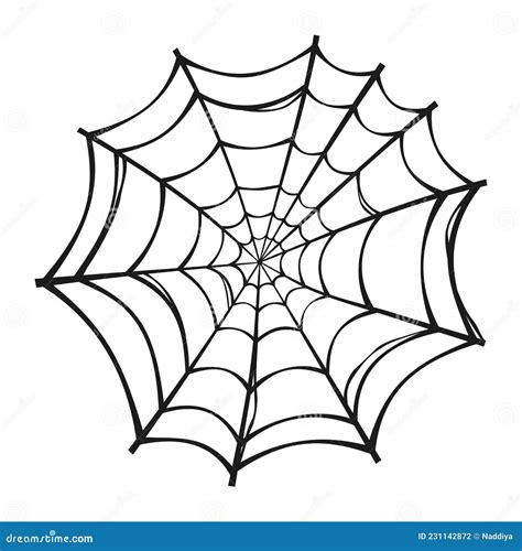 Spider Web. Vector Halloween Black and White Illustration. Stock Vector - Illustration of nature ...