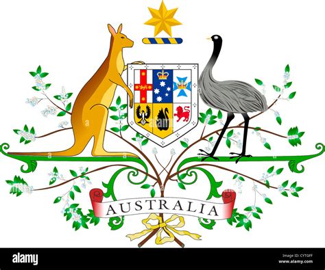 Coat of arms of Australia - Commonwealth of Australia Stock Photo - Alamy