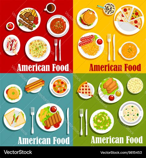 North american or united states national cuisine Vector Image