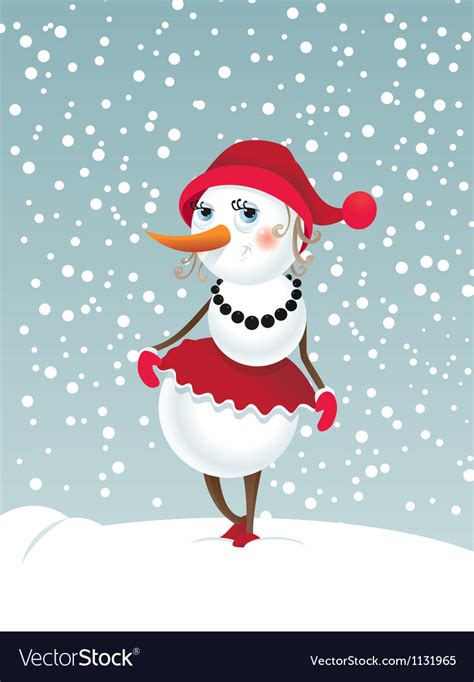 Christmas snowman girl Royalty Free Vector Image