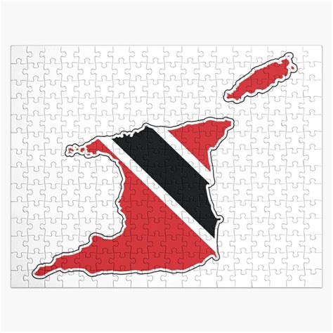 Trinidad and Tobago National Flag Clipped into Map of Trinidad and Tobago Jigsaw Puzzle by ...