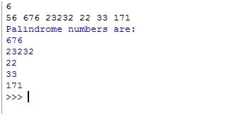 Python | Program to print Palindrome numbers from the given list