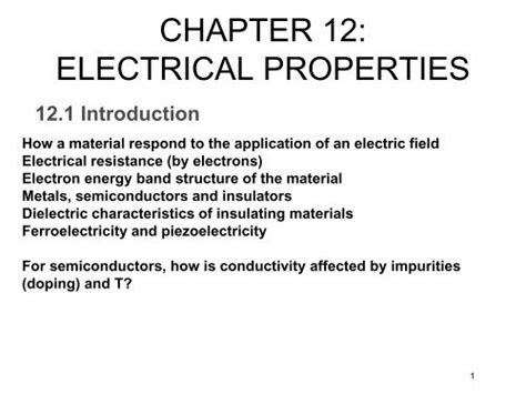 CHAPTER 12: ELECTRICAL PROPERTIES