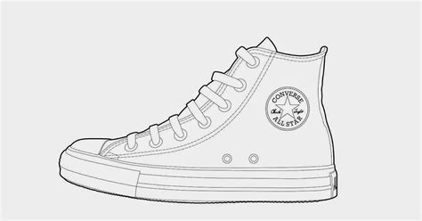 Converse Shoes Coloring Pages : Converse Shoe Coloring Page at ...