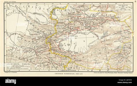 Chinese Turkistan 1820 AD. Western China & Central Asia. Kazakhstan ...