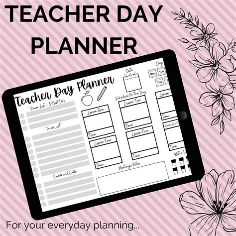 Teacher Day Planner Digital Download PDF Printable | Etsy