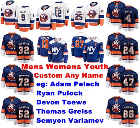 2021 Mens Customize New York Islanders Jerseys Pelech Jersey Ryan ...