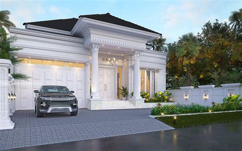 Desain Rumah Klasik Modern 1 Lantai Bapak INR 1393 di Jakarta