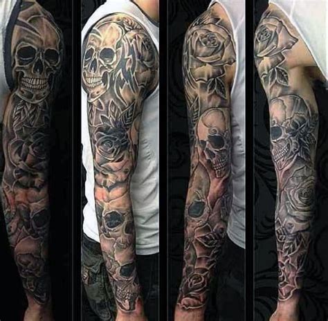 Skull And Flower Tattoo Sleeve – followreed