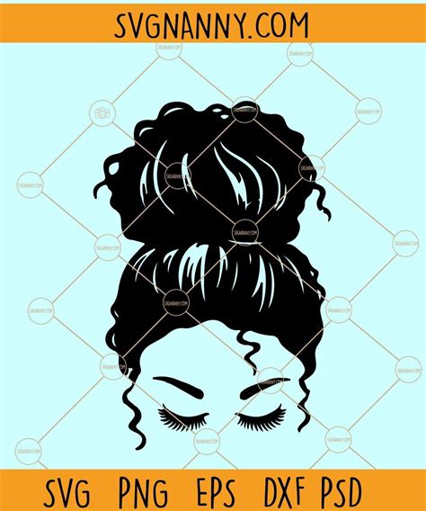 Messy bun hair style SVG, Messy bun skull svg, Messy bun hair SVG, Mom life SVG | SVG NANNY