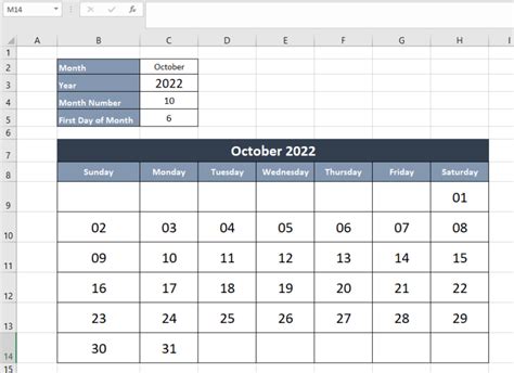 How to Make an Interactive Calendar in Excel - Sheetaki