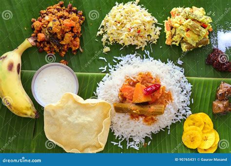 Onam Sadya stock image. Image of carrot, onam, coconut - 90765431