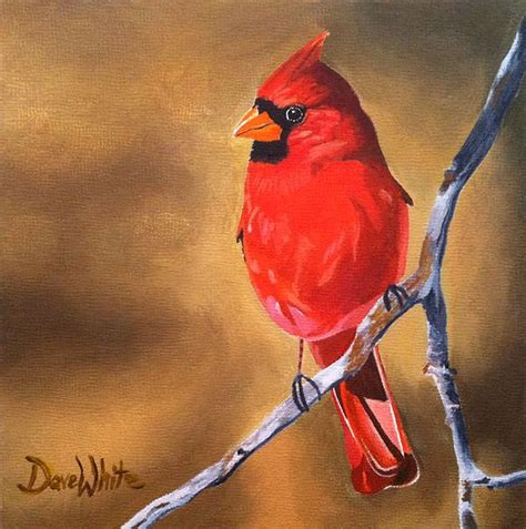 red-cardinal-bird-painting | Cardinal painting, Painting, Bird