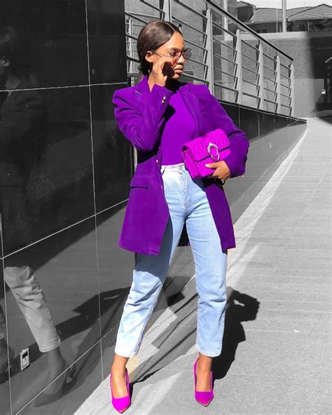 Colour Combinations Fashion, Color Combos Outfit, Color Blocking Outfits, Purple Outfits ...