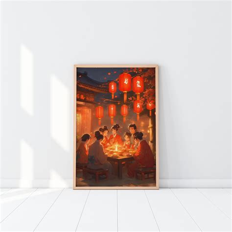 Lunar New Year Wall Art Chinese New Year Gift Chinese Family Art Instant Digital Download ...