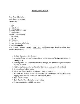 Healthy "To-Go" Muffins Recipe (Gluten-Free) by Sally Harn | TPT