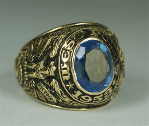 West Point 1953 14K Yellow Gold Military Academy Class Ring Vintage ...