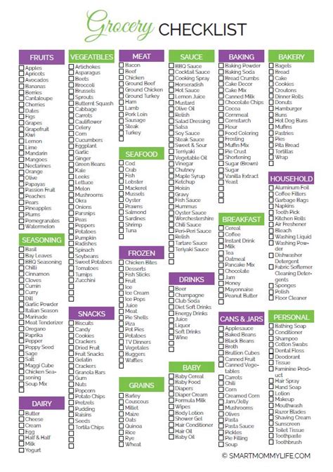 2024 Free Printable Weekly Meal Planner With Grocery List - Smart Mommy Life