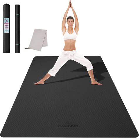 CAMBIVO Large Yoga Mat (6' x 4' x 6mm), Non-Slip Extra Wide Workout Mat ...