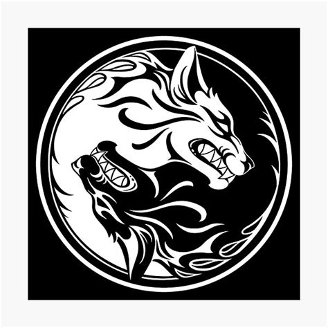 "Black and White Yin Yang Wolves" Photographic Print for Sale by JeffBartels | Redbubble