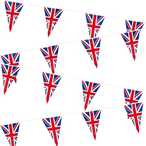 Buy SHATCHI 20m/65ft Long Union Jack Bunting Banner with 50 Triangle s Sports Royal Events ...