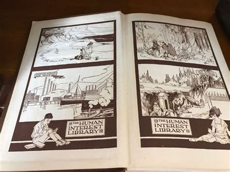 Set Of 4 Vintage 1922 Books 'The Human Interest Library' Visualized Knowledge Midland Press