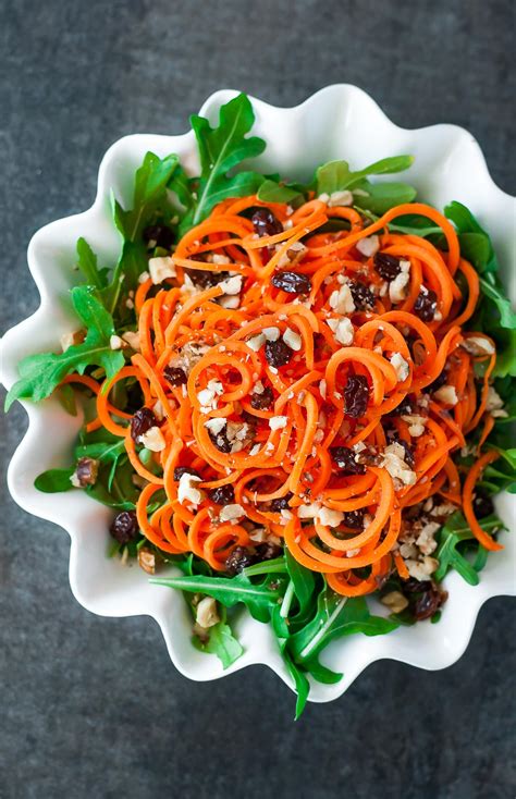 Healthy Carrot Salad - Spiralized or Shredded! - Peas and Crayons