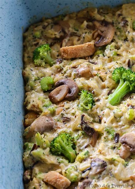 Chicken, Mushroom, Broccoli, and Rice Casserole