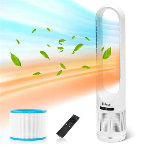 Space Heater Tower Bladeless Fan, Heater and Cooler Fan Combo with Remote,Installation Free ...