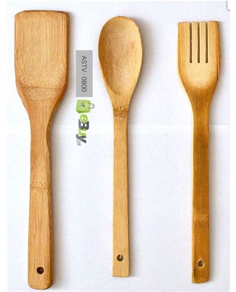 Buy Wooden Bamboo Kitchen Cooking Spoons Set Online In Pakistan