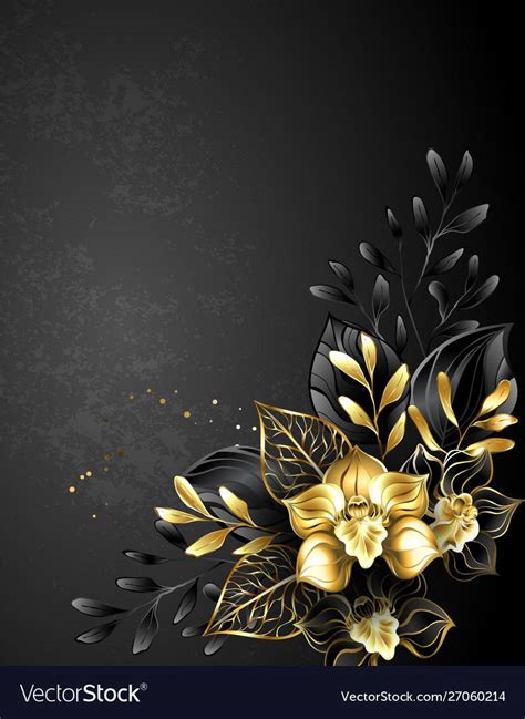 Black Gold Floral Background