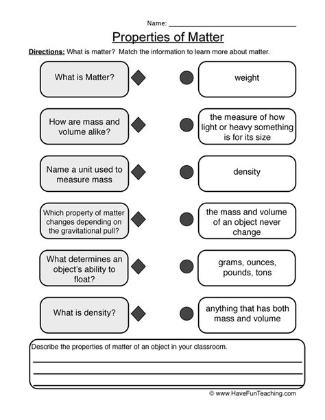 States Of Matter Worksheets